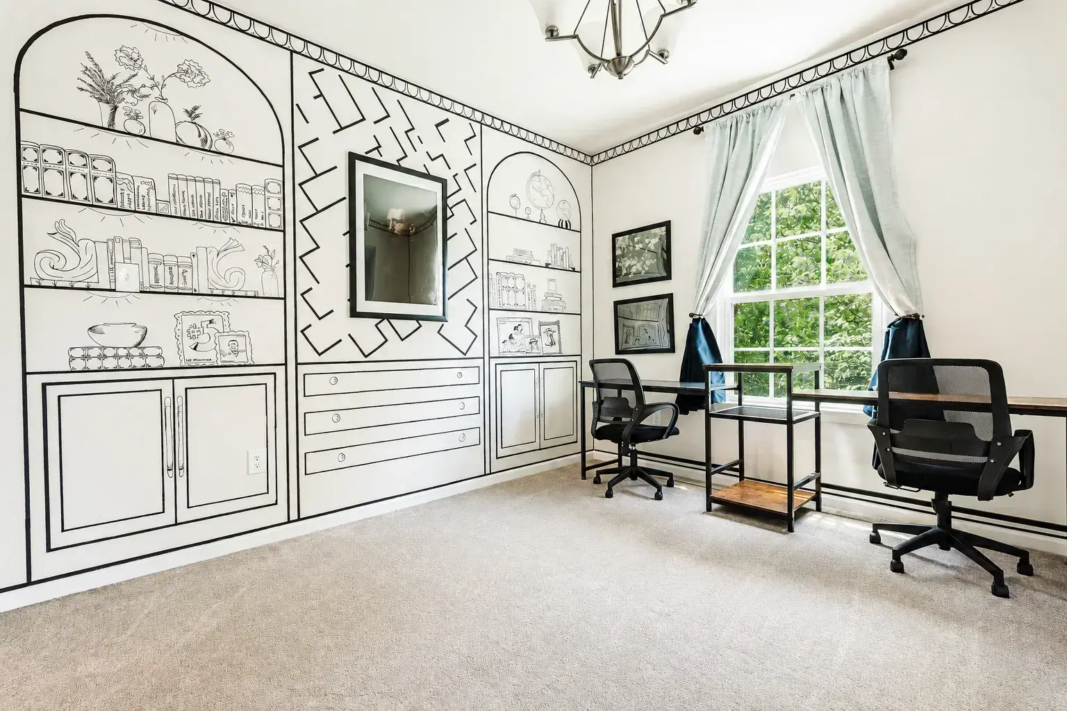 Dedicated workspace with two desks and office chairs